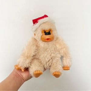 Vintage Gonga Russ Rubber Faced Gorilla Thumb Sucking w Santa Hat See Notes